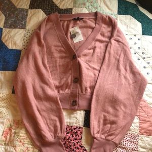 Cropped fuzzy cardigan